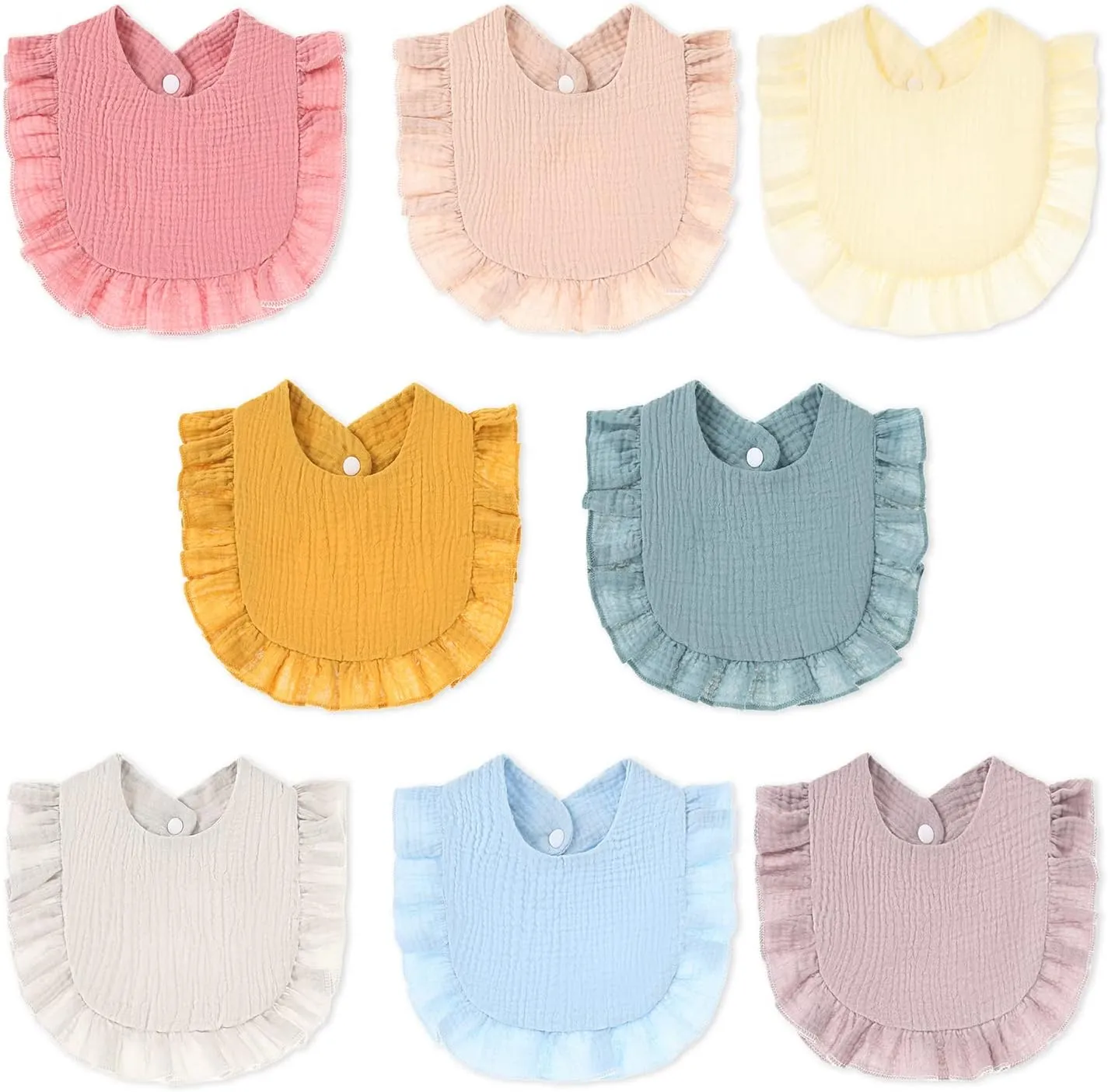 Baby Bibs Muslin Bibs 8 Pack for Drooling and Teething for Unisex Girls Boys