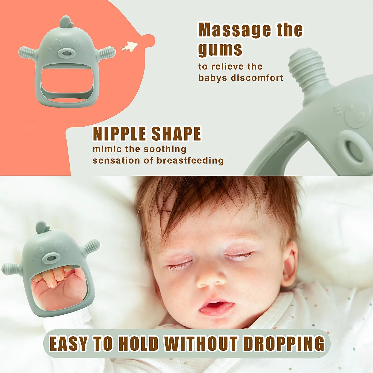Baby Fruit Food Feeder Breastmilk Popsicle Molds for Teething Relief - 3 Pack Feeding Sets - 1 Freezer Tray with Lid & 1 Teether Toy & 1 Silicone Pacifier   3 Extra Sizes Infant Feed Mesh (Pea Green)