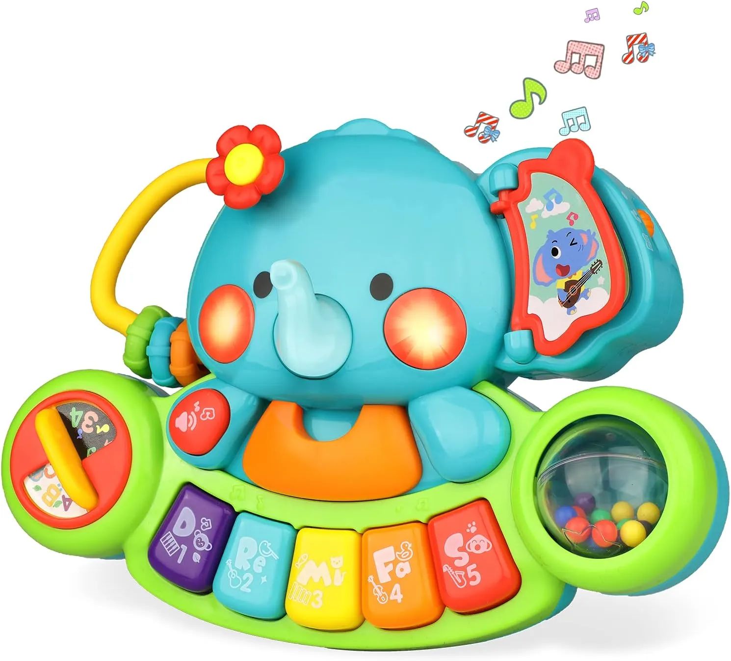 Baby Musical Toys for 3 6 9 12 18 Months Boys & Grils, Elephant Music Keyboard Piano Toy for Infant Kids Toddler 1 2 Year Old, Educational Light Up Toy with Fine Motor, Gift for Newborn Baby1