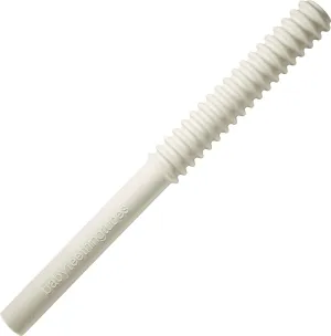 Baby Teething Tubes - Made in The USA Baby Teething Toys - Soft & Durable Infant Toys and Toddler Silicone Teether - 7 Inches, Ivory - Baby Must Haves for Teething Relief - Food Safe & Easy to Clean