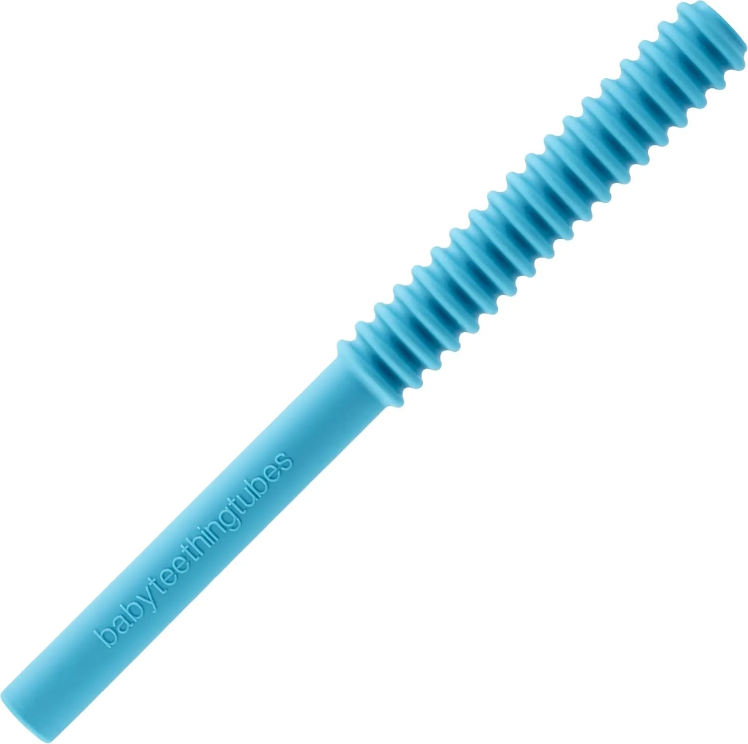 Baby Teething Tubes - Made in The USA Baby Teething Toys - Soft & Durable Infant Toys and Toddler Silicone Teether - 7 Inches, Teal - Baby Must Haves for Teething Relief - Food Safe & Easy to Clean