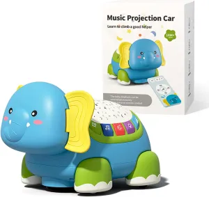 Baby Toys Musical Elephant Crawling Baby Toys with Light & Sound& Projection Toy for Infant Toddler Boy Girl Fun Moving Obstacle Avoidance Toy Early Learning Educational Toy Gift for Babies