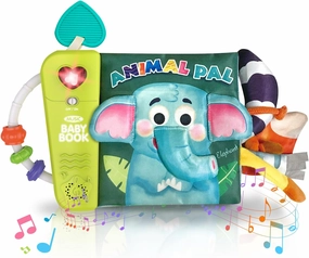 Baby Books Toys 6-12 Months - Baby Musical Toys Newborn Montessori Toys for Babies - Soft 3D Activity Cloth Tummy Time Book - Infant Early Development Toy Baby Boy Girl Gifts (Animal)
