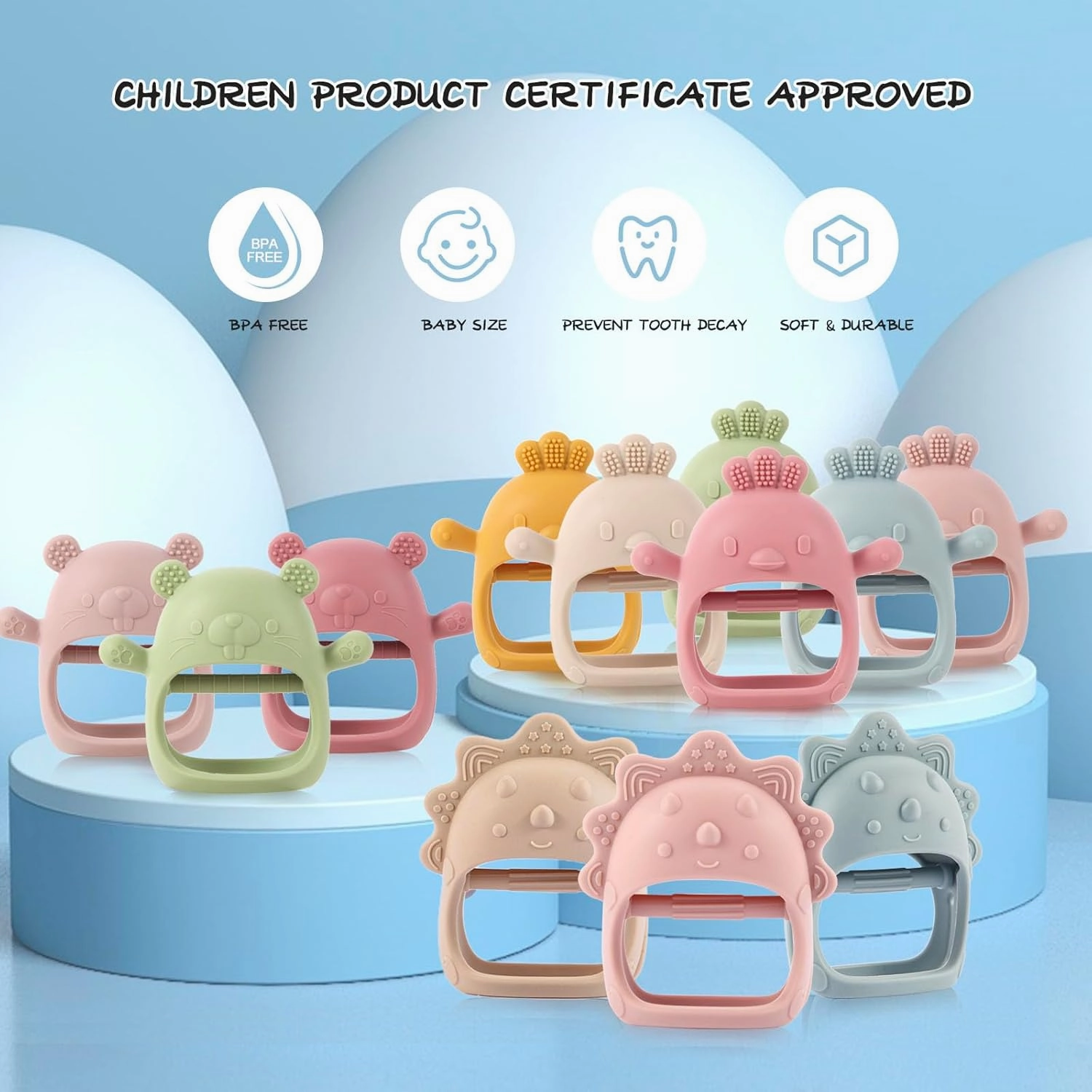 Baby Teething Toys, Teething Toys, Teethers for Babies 3-6 Months, Baby Chew Toys, BPA Free Teether Mitten with Soft Texture for Sensory Exploration and Itching Teething Relief