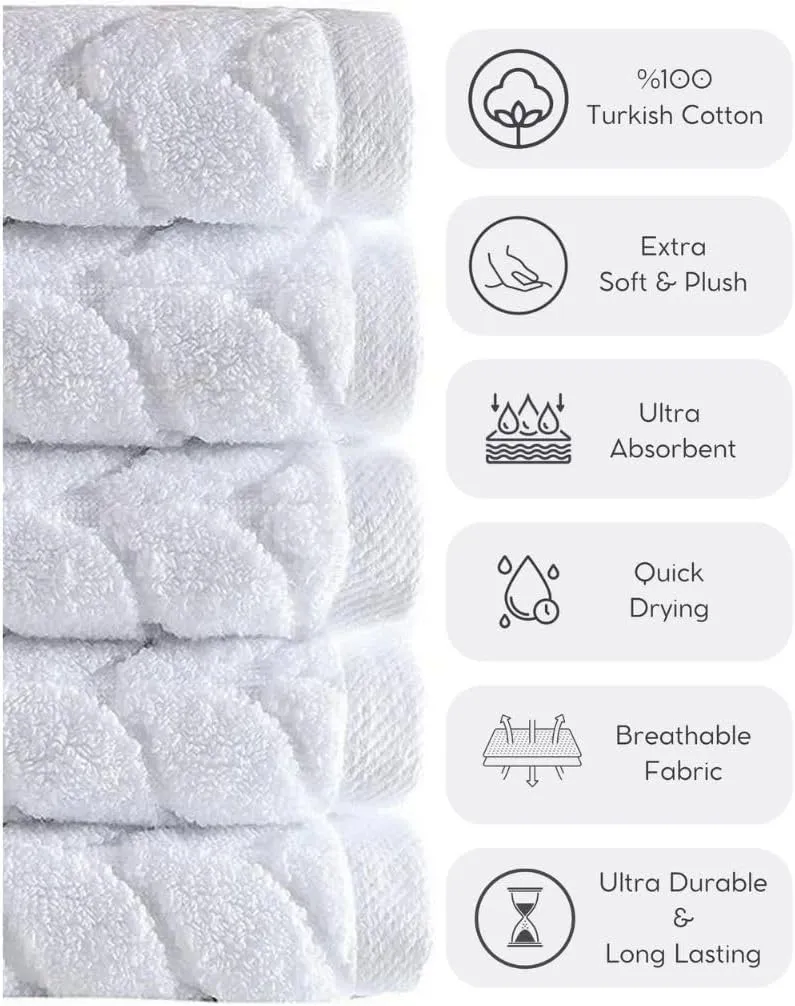 BAGNO MILANO Turkish Bath Towels, Soft Plush Jacquard Luxury Bath Towels, Quick Dry Towel Set (Black, 2 pcs Bath Towel Set)