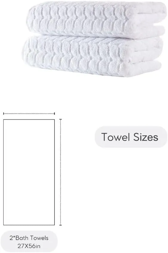 BAGNO MILANO Turkish Bath Towels, Soft Plush Jacquard Luxury Bath Towels, Quick Dry Towel Set (Black, 2 pcs Bath Towel Set)