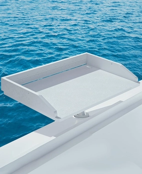 Bait Cutting Board Boat Table Bait Cutting Boards for Rod Holder Mount Bait Fillet Table for Fish Cleaning Station Boat Drink Bar and Grill Platform Marine Accessories Fishing Gifts (White)