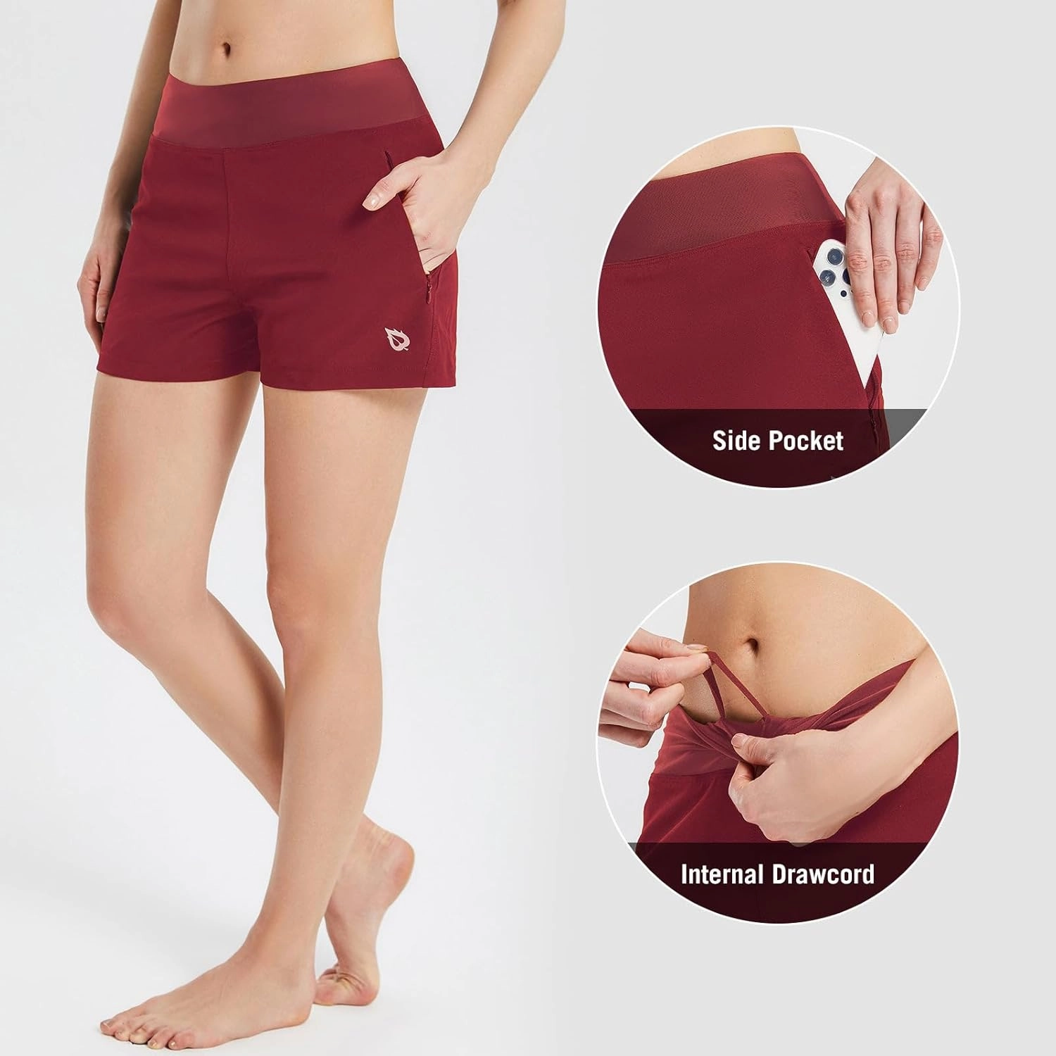 baleaf Women's 3''/ 5"/ 7" Quick Dry High Waisted Swim Board Shorts UPF 50  Swimsuit Bottom Trunks with Liner