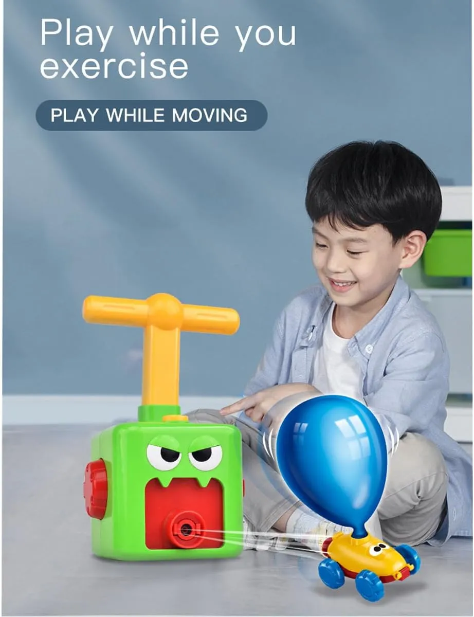 Balloon launcher Toy Set, Balloon Powered Cars, Balloon Car Toy with Pump, Creative Inflatable Balloon Pump Racing Car