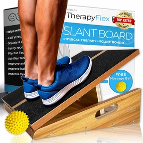 BAM Athletica's Physical Therapy Slant Board for Calf Stretching, Injury Recovery & Fitness | Adjustable Calf Stretcher Incline Board for Plantar Fasciitis Relief, Achilles Rehab, Squats & Exercise