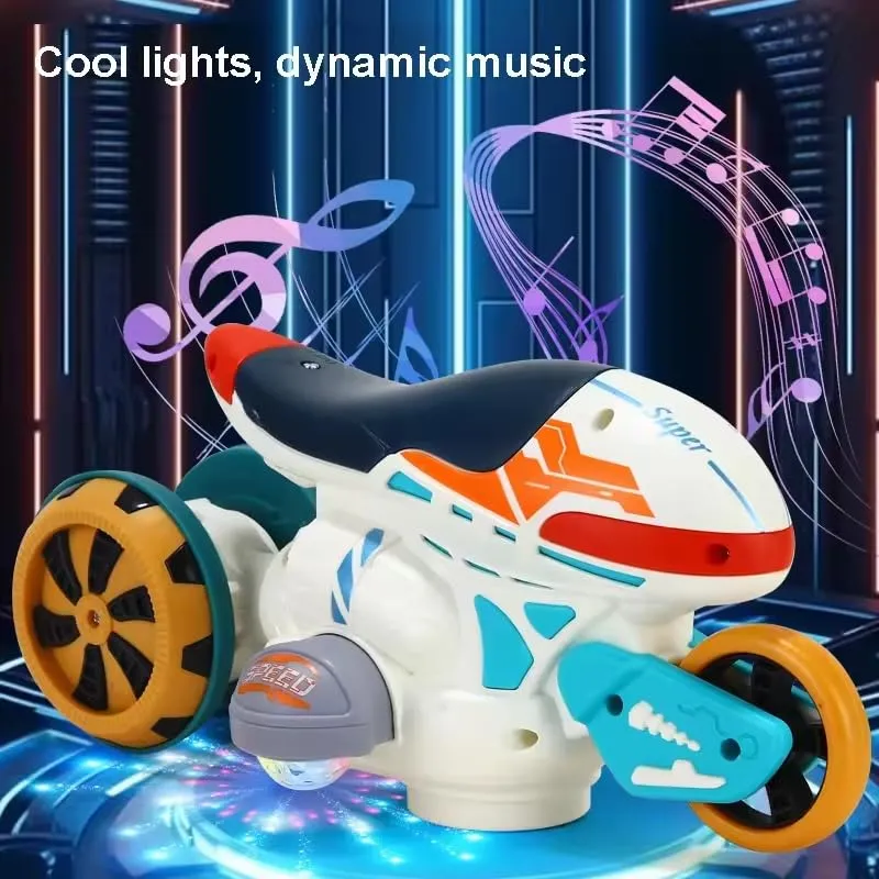 Battery Operated Motorcycles Toy Electric Universal Drive Drift Motorcycle 360 Rotation Stunt - Multicolor