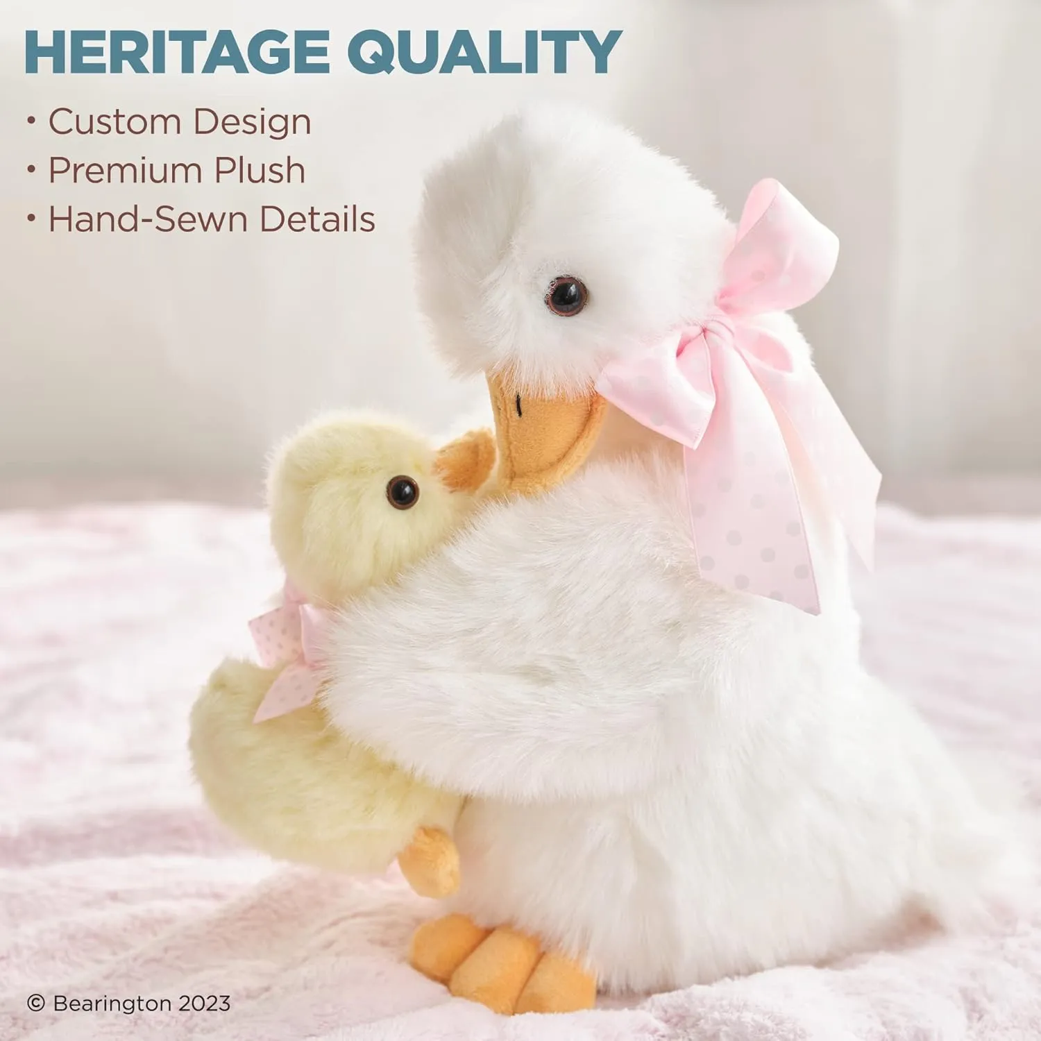 Bearington Duck with Duckling Stuffed Animal, Daisy and Duckie, 10 inches - Duck Stuffed Animal - Duckling Plush Toys