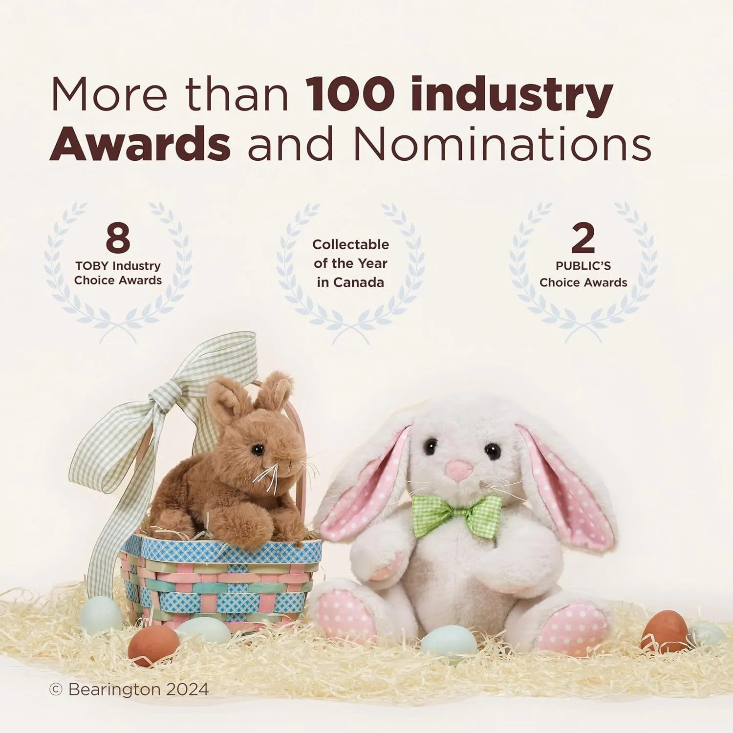 Bearington Lil’ Whisker The Bunny Plush, 6 Inch Easter Bunny Stuffed Animal, Easter Plush Toys