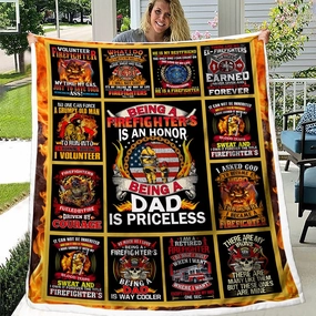 BEDMUST Firefighter Blanket for Men Kids Fireman Gifts Plush Baby Blankets for Boys Dad Husband Son Boyfriend Firefighters' Day Birthday Gift Idea Fire Truck Throw Blankets (60x80 inches)