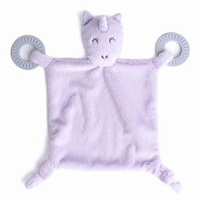Bella Tunno Teether Buddy – Soft, Plush Baby Lovey with Textured Baby Teether Toy and Gentle Rattling Head, Comforts and Brings Teething Relief, Colorful Animal-Themed Baby Teething Toys (Unicorn)