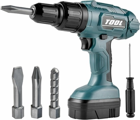 BELLOCHIDDO Electric Toy Drill - Pretend Play Power Tools Set - Construction Toddler Tool Set with Realistic Light, Sound & Action - Gift for Boys & Girls (Green)