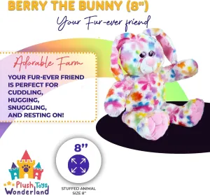 Berry The Bunny 8 inch Plush Rabbit – Adorable Soft Stuffed Animal for Toddlers and Kids, Ideal Easter Bunny Toy, Nursery Decoration, Cuddle Buddy Gift for Baby and Children