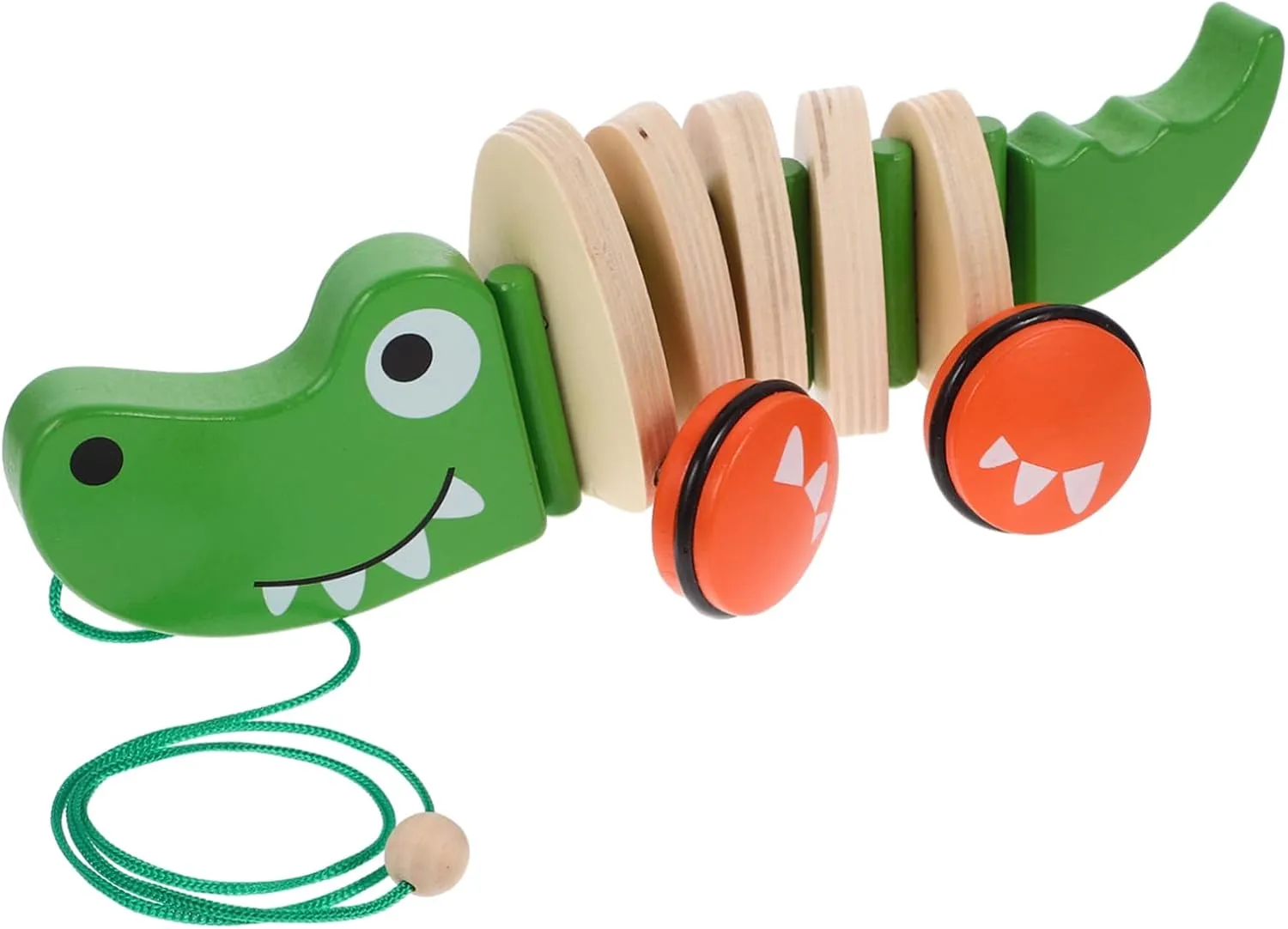BESPORTBLE Wooden Pull Along Creative Car for Development Promotes Hand Eye Coordination and Imagination One Design Safe