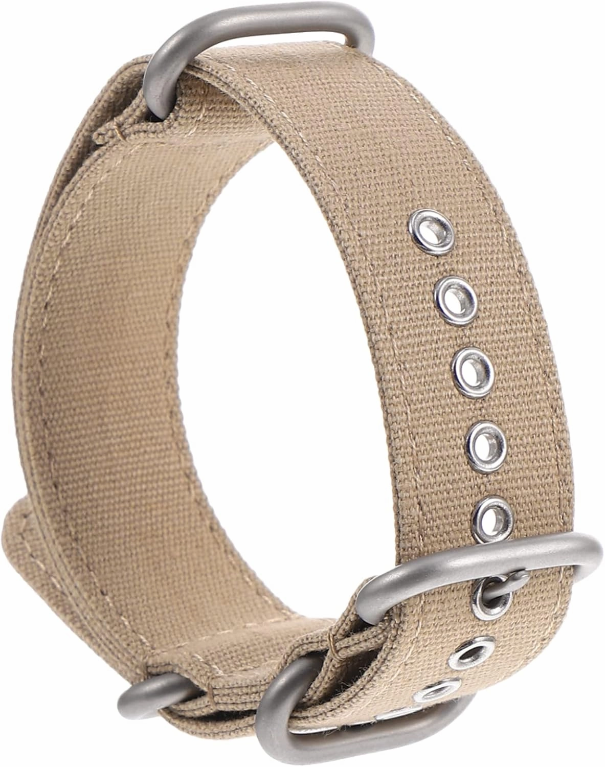 BESPORTBLE 304 Stainless Steel Buckle Canvas Watchband Comfortable and Breathable Fashion Replacement Band for Men's Watches