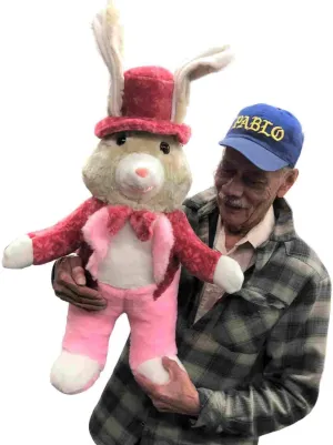 Big Plush American Made Large Stuffed Bunny Rabbit Wearing Tuxedo 32 inches 81 cm Almost 3 Feet Tall