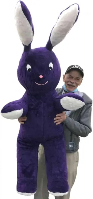 Big Plush® Extra Large Giant Stuffed Purple Bunny 62 inches in Big Box Fully Stuffed & Ready to Hug - Huge Soft Easter Rabbit Plushie Made in USA