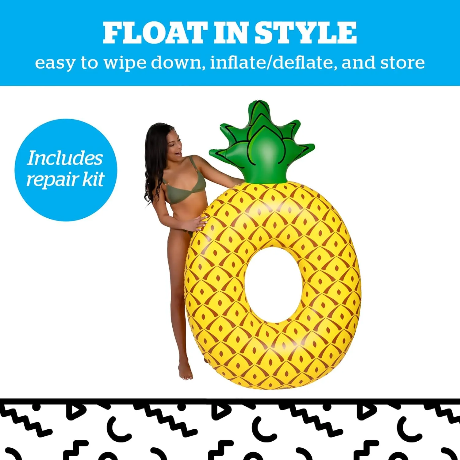 BigMouth Inc. Pool Float, 4' Wide, Inflatable Floatie Tube, Blow Up Swim Ring, Outdoor Summer Pool Party Water Toy