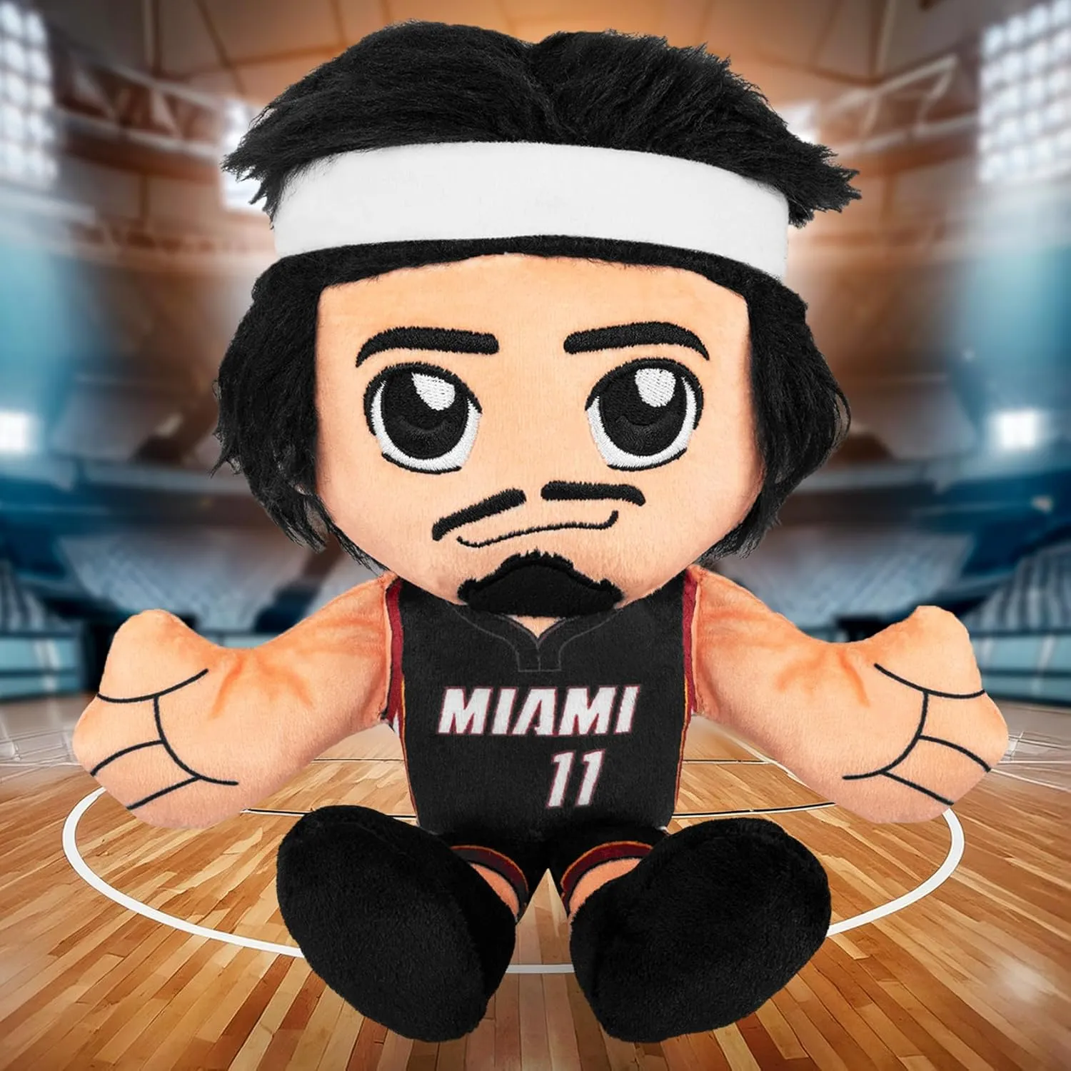 Bleacher Creatures Miami Heat Jaime Jaquez Jr. 8" NBA Kuricha Sitting Plush - Soft Chibi Inspired NBA Superstar