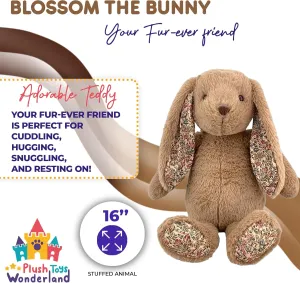 Blossom The Bunny 16 inch Plush Rabbit Toy – Super Soft Cuddle Buddy, Cozy Easter Gift for Toddlers and Kids, Adorable Stuffed Animal for Nursery and Playtime