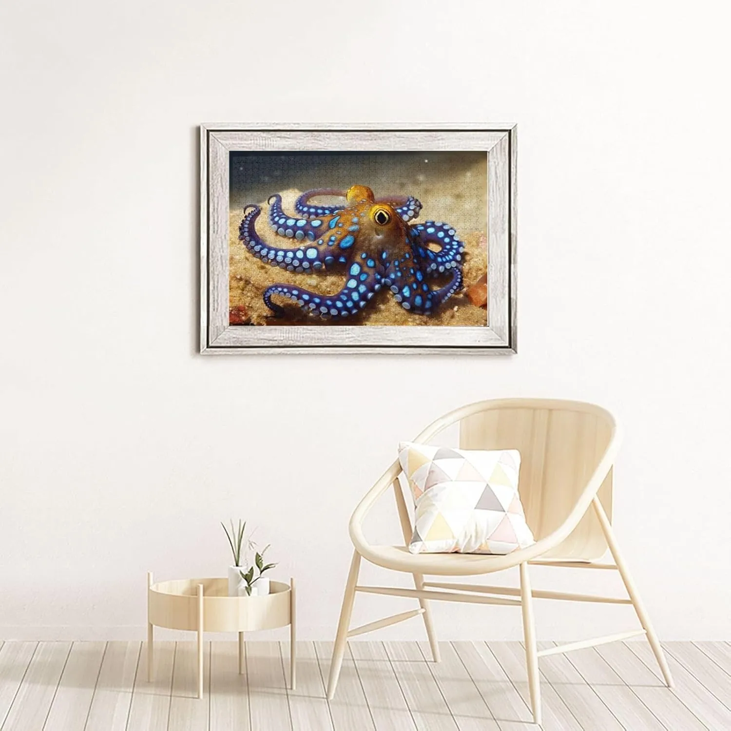 Blue Ring Octopus Puzzles 1000 Pieces with Storage Bag Personalized Jigsaw Puzzles for Men Women Picture Puzzle for Family Challenging Photos Puzzle for Home Decor (29.5"" x 19.7"")