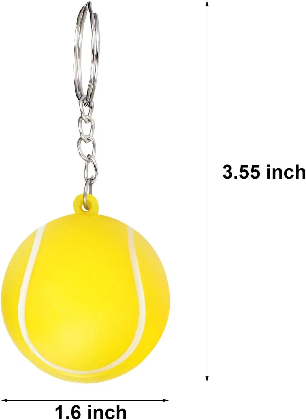 Blulu 20 Pack Tennis Ball Keychains Mini Foam Stress Balls Keychains Stress Relief for Sports Party Favors, school Carnival Reward, Party Bag Gift Fillers