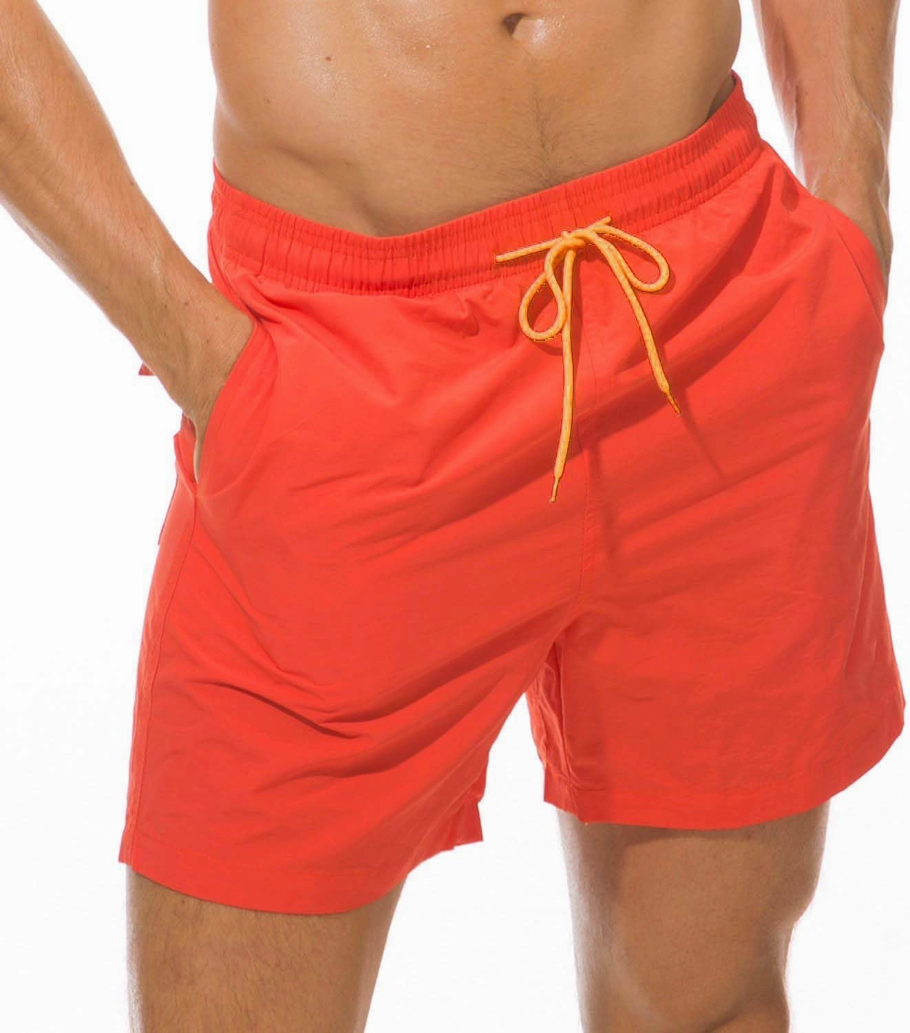Board Shorts Without Liner Men's Swim Trunks 5 Inch Inseam Quick Dry Swimming Shorts for Men Beach