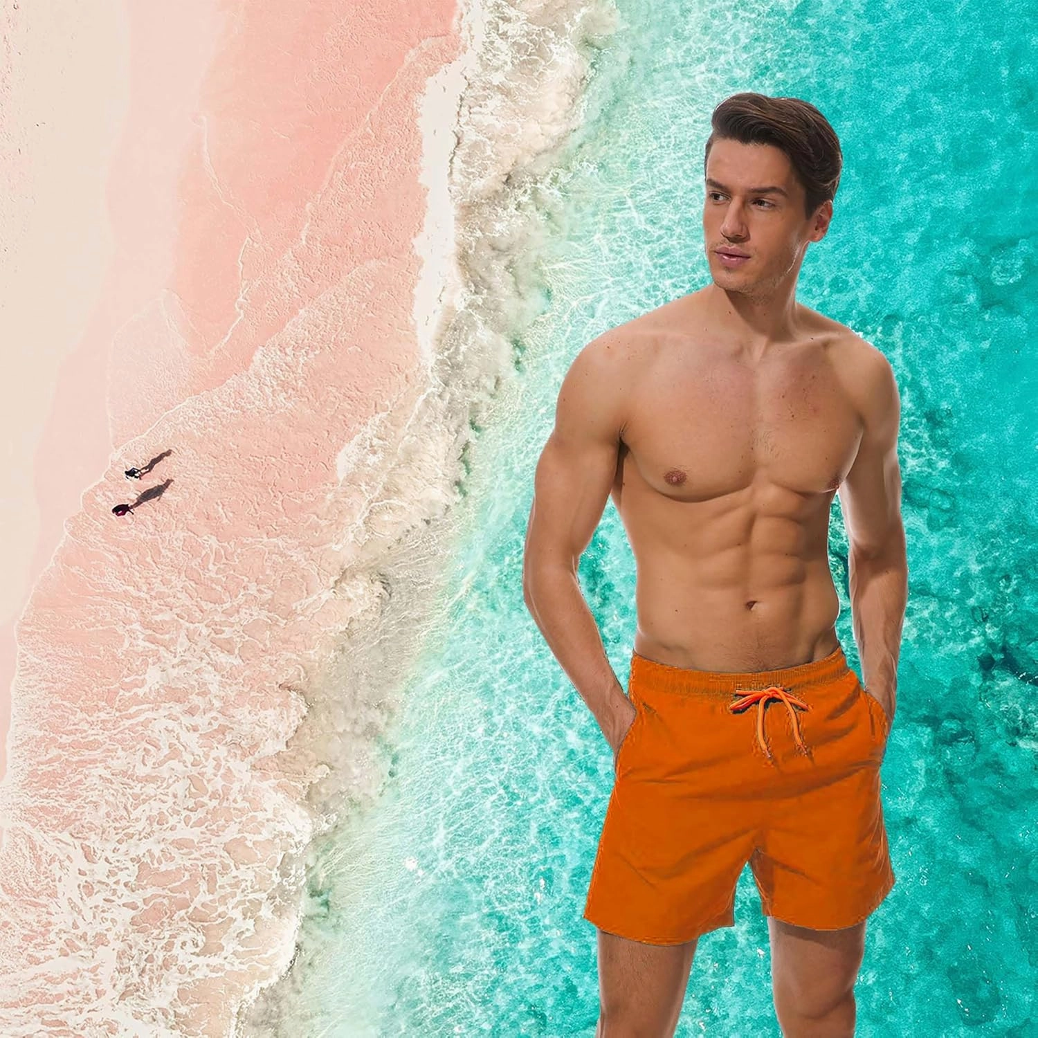 Board Shorts Without Liner Men's Swim Trunks 5 Inch Inseam Quick Dry Swimming Shorts for Men Beach