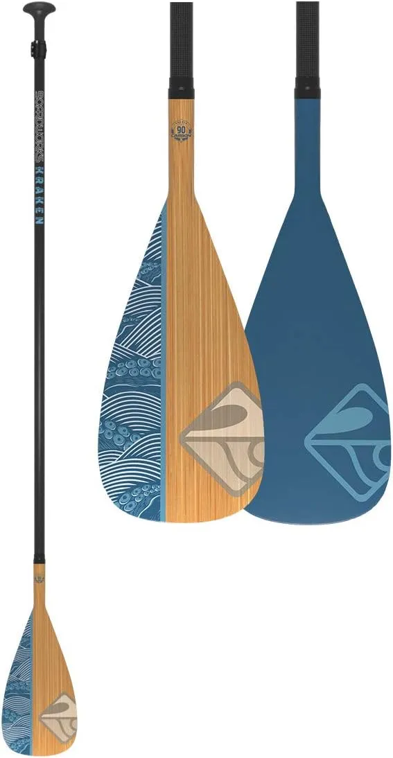 Boardworks 2 Piece SUP or Stand Up Paddle Board Paddle, Fiberglass Blade, Adjustable Carbon Fiber Shaft, 70 - 86 Inches