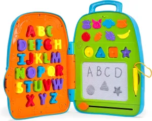 Boley Alphabet Learning Backpack - Interactive Educational Doodle Board Set with Letters, Color Buttons & More - Toddler Toys & Activities for Ages 3 
