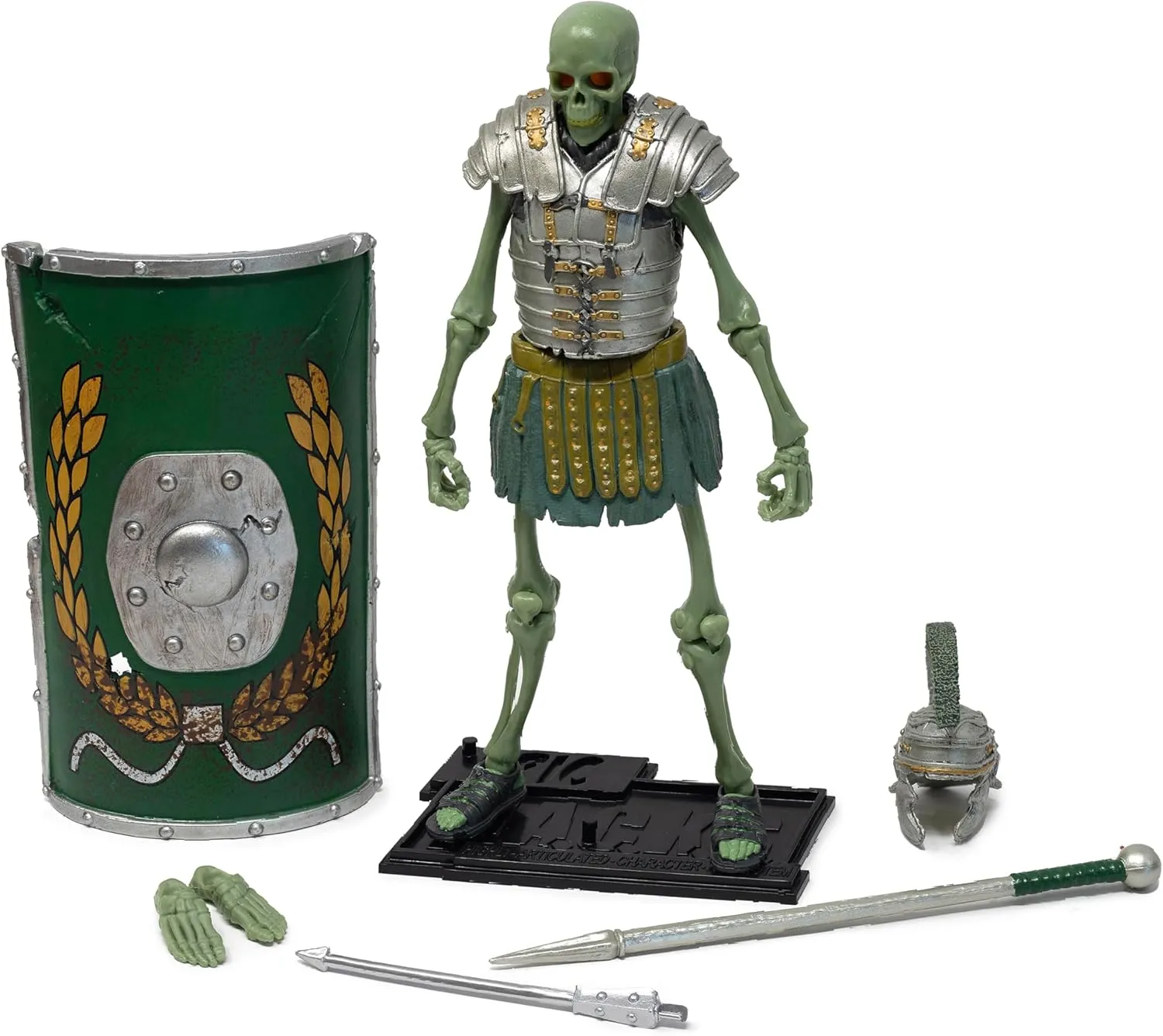Boss Fight Studio Epic H.A.C.K.S. Eterno Guardian Skeleton Action Figure – Highly Articulated Collectible Figurine with Accessories Including Shield, Spear, Helmet, Armor, Sword, and Stand – 1:12
