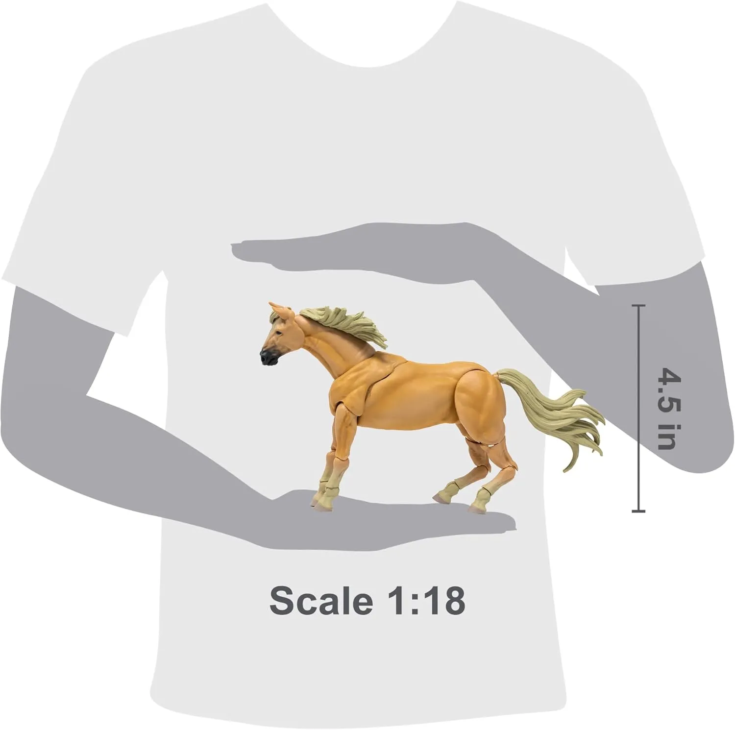 Boss Fight Studio Vitruvian H.A.C.K.S. Mighty Steeds Basic Horse Goldie Action Figure - Highly Articulated, Properly Proportioned, Collectible & Customizable Figurine with Stand - 1:18 Scale