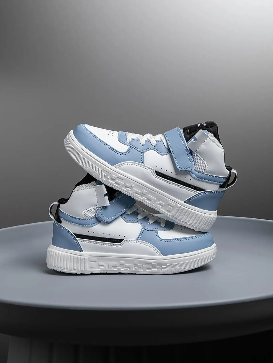Boy Girl Board Shoes Non-Slip Outdoor Adjustable Strap Closure High Top Sneakers for Little Kids/Big Kids Age 6-12 Years