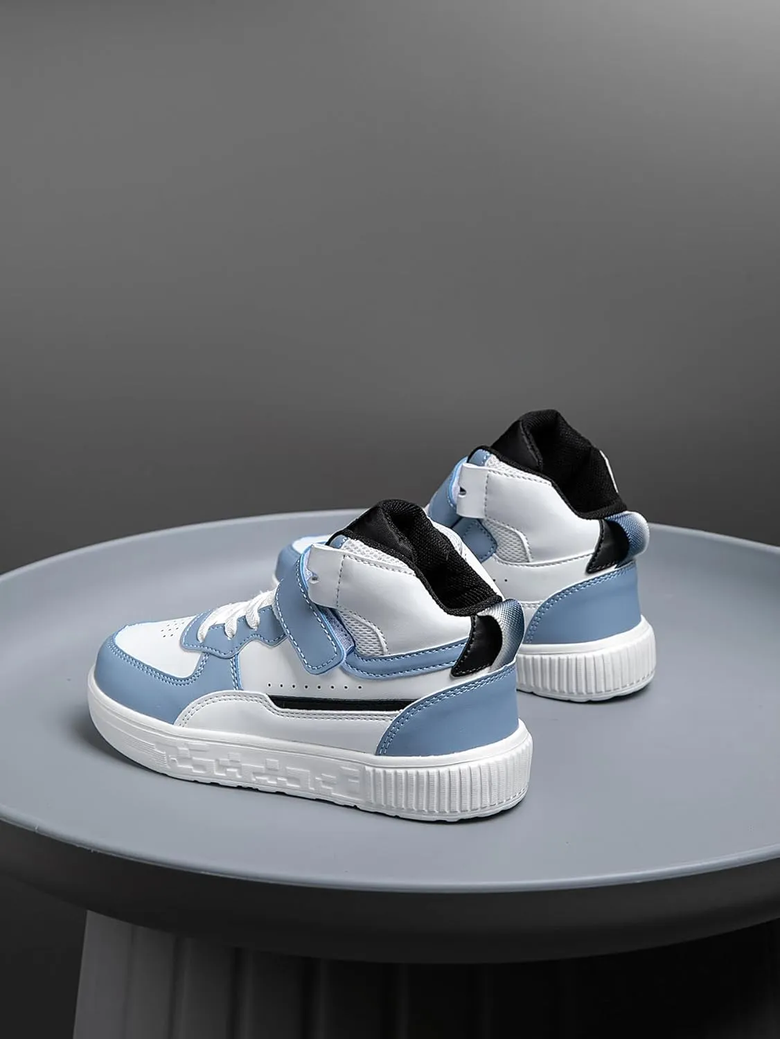 Boy Girl Board Shoes Non-Slip Outdoor Adjustable Strap Closure High Top Sneakers for Little Kids/Big Kids Age 6-12 Years