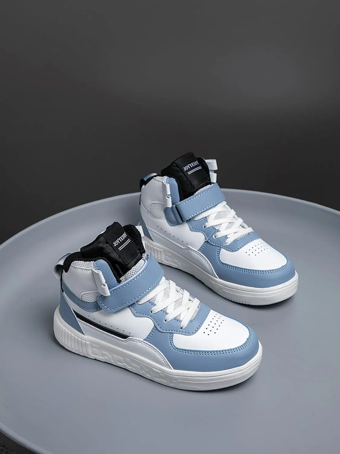 Boy Girl Board Shoes Non-Slip Outdoor Adjustable Strap Closure High Top Sneakers for Little Kids/Big Kids Age 6-12 Years