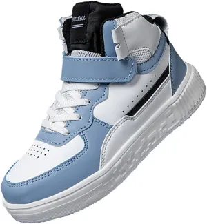 Boy Girl Board Shoes Non-Slip Outdoor Adjustable Strap Closure High Top Sneakers for Little Kids/Big Kids Age 6-12 Years
