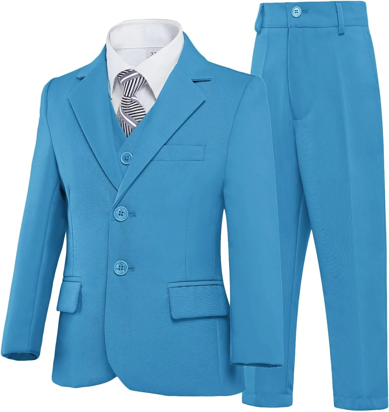 Boys’ Formal Suit 5 Piece Set, Toddler Tuxedos for Wedding, Suits for Teens Boy Dress School Clothes