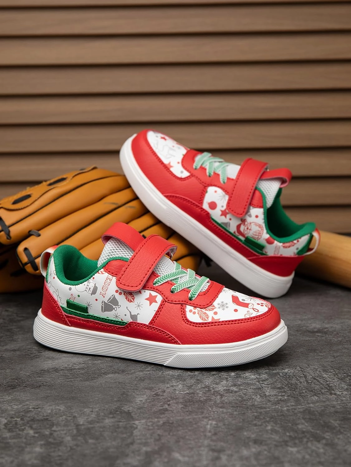 Boys and Girls Board Shoes Adjustable Hook and Loop Classic Low Top Kids Sneakers