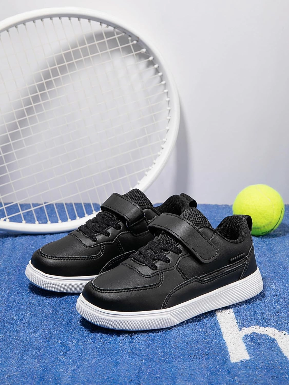 Boys and Girls Board Shoes Adjustable Hook and Loop Classic Low Top Kids Sneakers