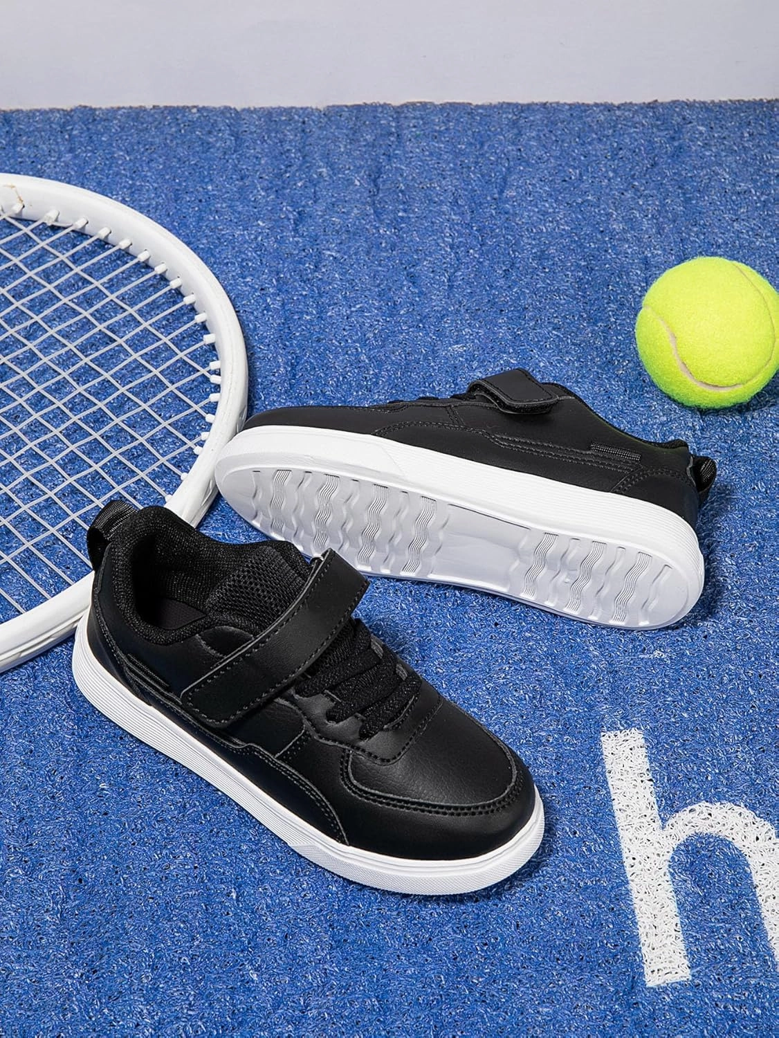 Boys and Girls Board Shoes Adjustable Hook and Loop Classic Low Top Kids Sneakers