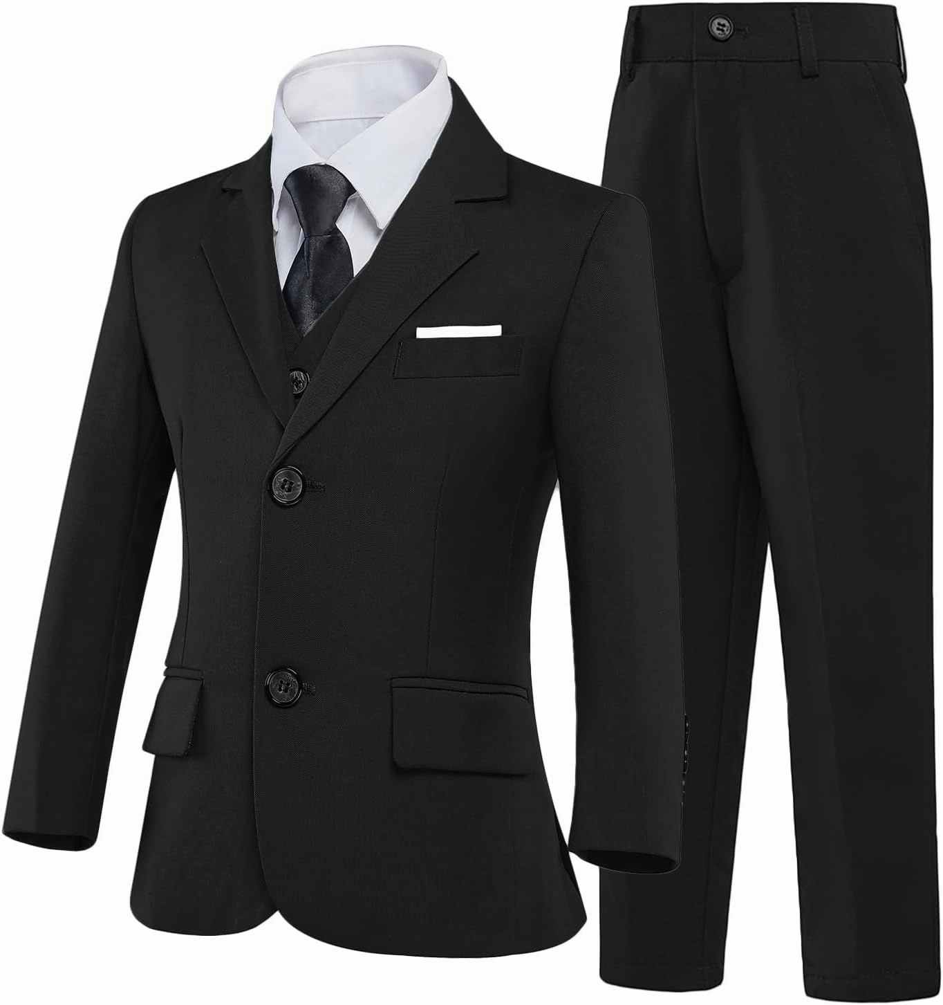 Boys’ Formal Suit 5 Piece Set, Toddler Tuxedos for Wedding, Suits for Teens Boy Dress School Clothes