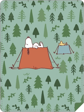 BRIEF INSANITY Plush Luxury Throw Blanket - Premium Ultra Soft Fuzzy Warm Double Sided Throw Blanket - Snuggle Butt Blankets - 44" x 60" Long Super Soft Cozy Blanket (Snoopy Camping)