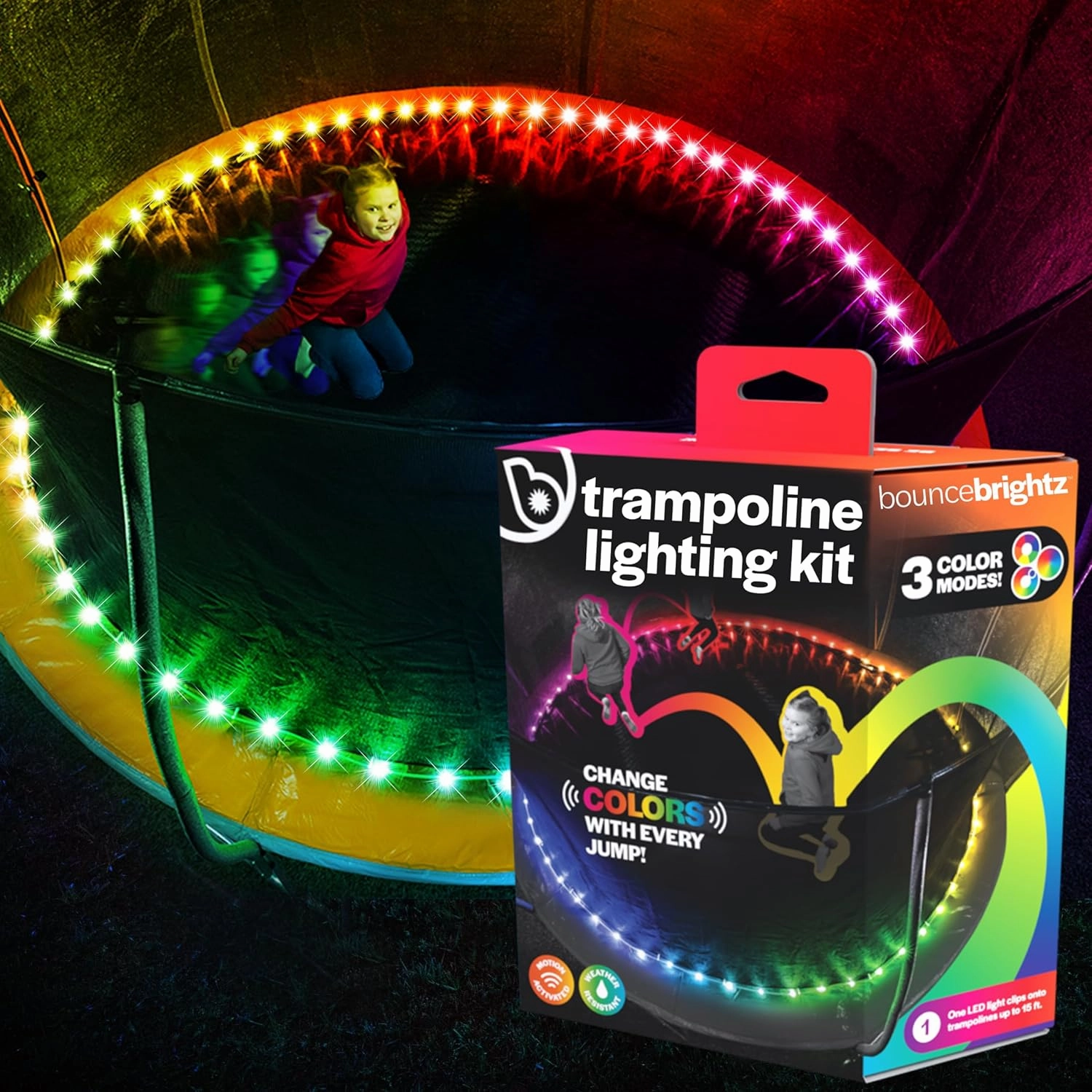 Brightz Bounce LED Trampoline Lights Trampoline Accessories for Kids Trampoline Toys Trampoline Games 14 14ft 16 16ft 15 15ft Summer Fun for Kids Outdoor Trampoline Game Trampoline Stuff