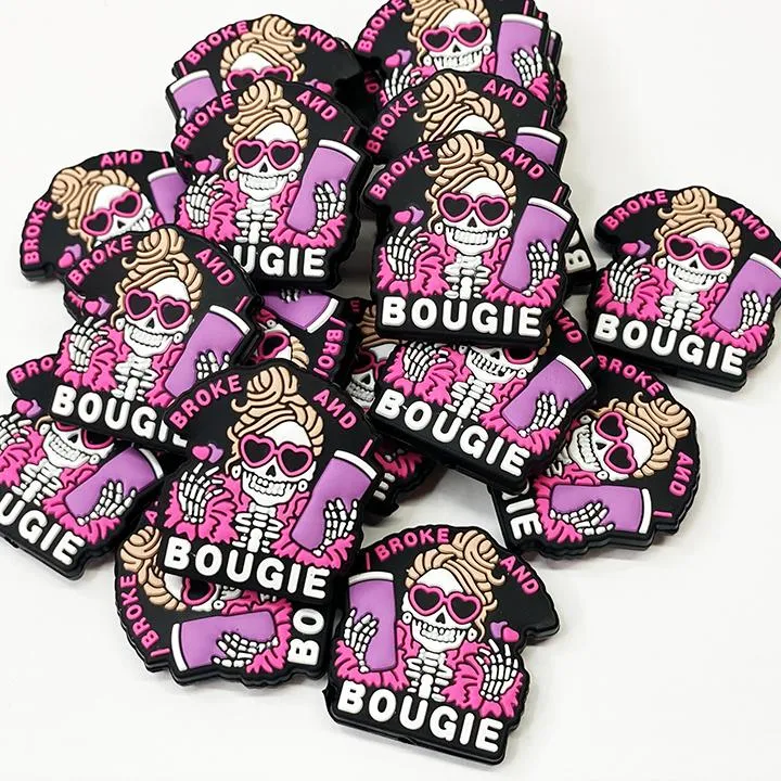Broke and Bougie Silicone Focal Beads, Quote Focal Beads