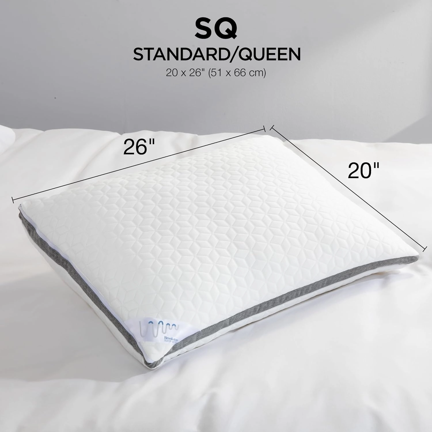 Brookstone 2-in-1 Comfort Memory Foam Pillow with Better Than Down Fill for Firm Yet Plush Feel - Innovative Hybrid Design Soft Bed Pillow with Dual-Sided Cool & Warmth Comfort All Seasons