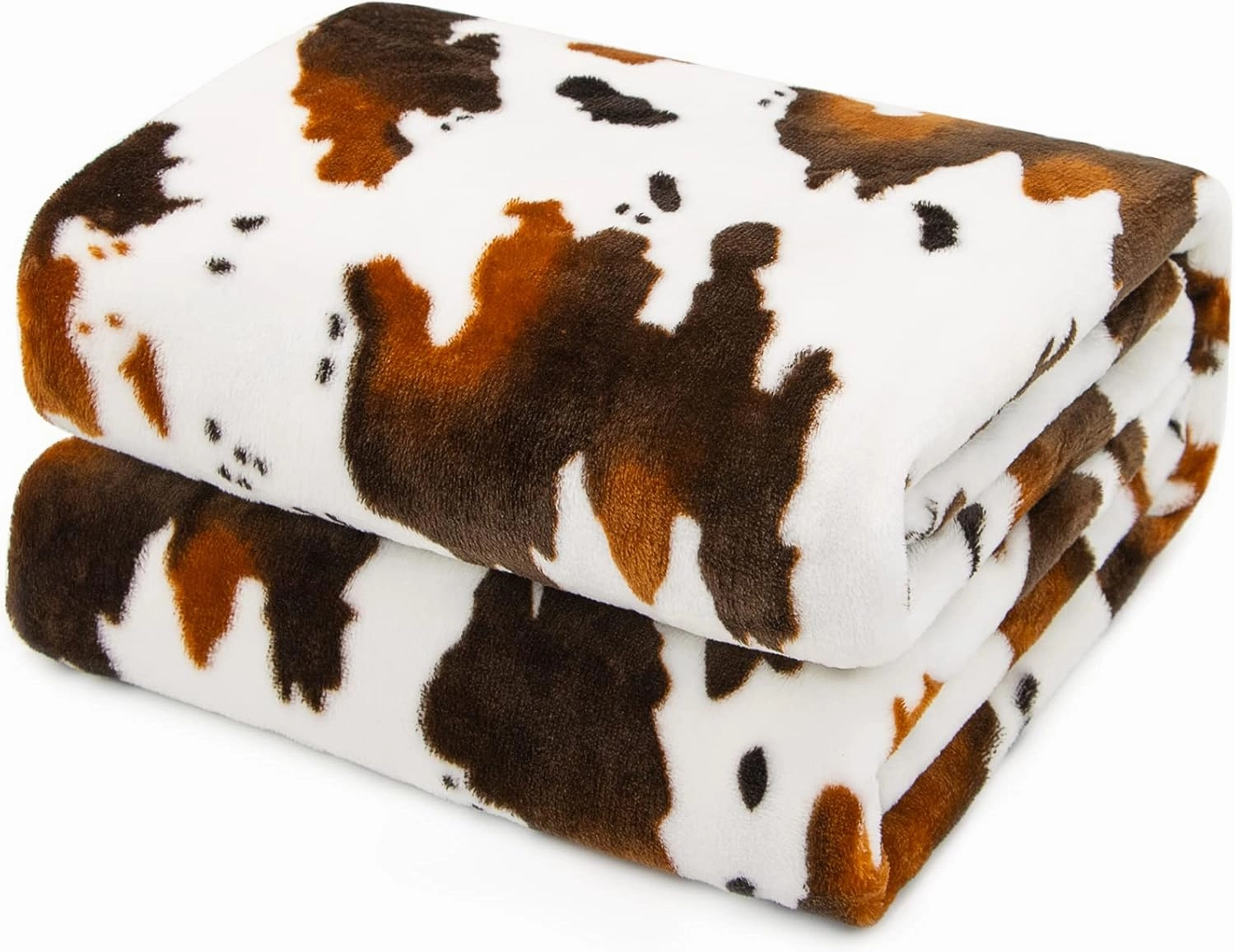 Brown Cow Print Blanket Twin Lightweight Couch Blankets Soft Warm Plush Fleece Throw All Season Bedding Cow Gift for Adults Couples Mom Dad Camping 60" x 80"